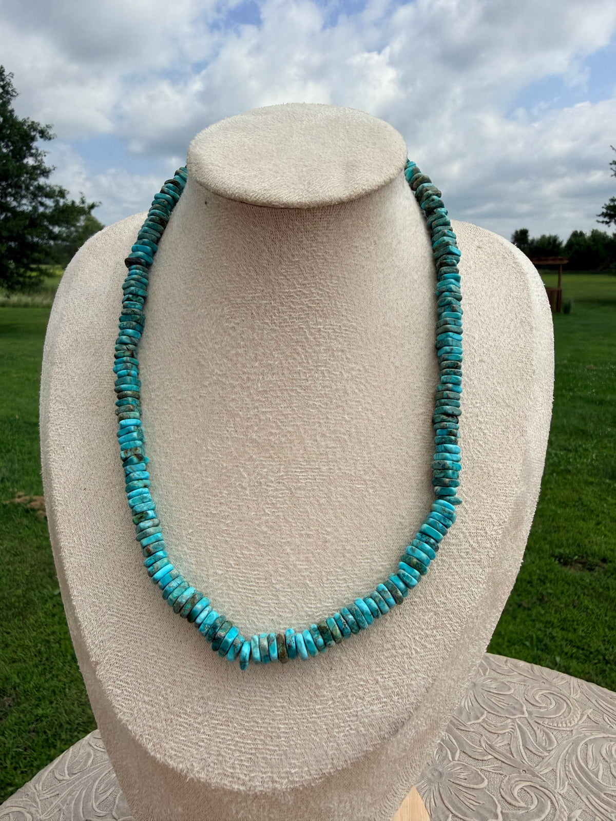 Square Heishi Turquoise Necklace