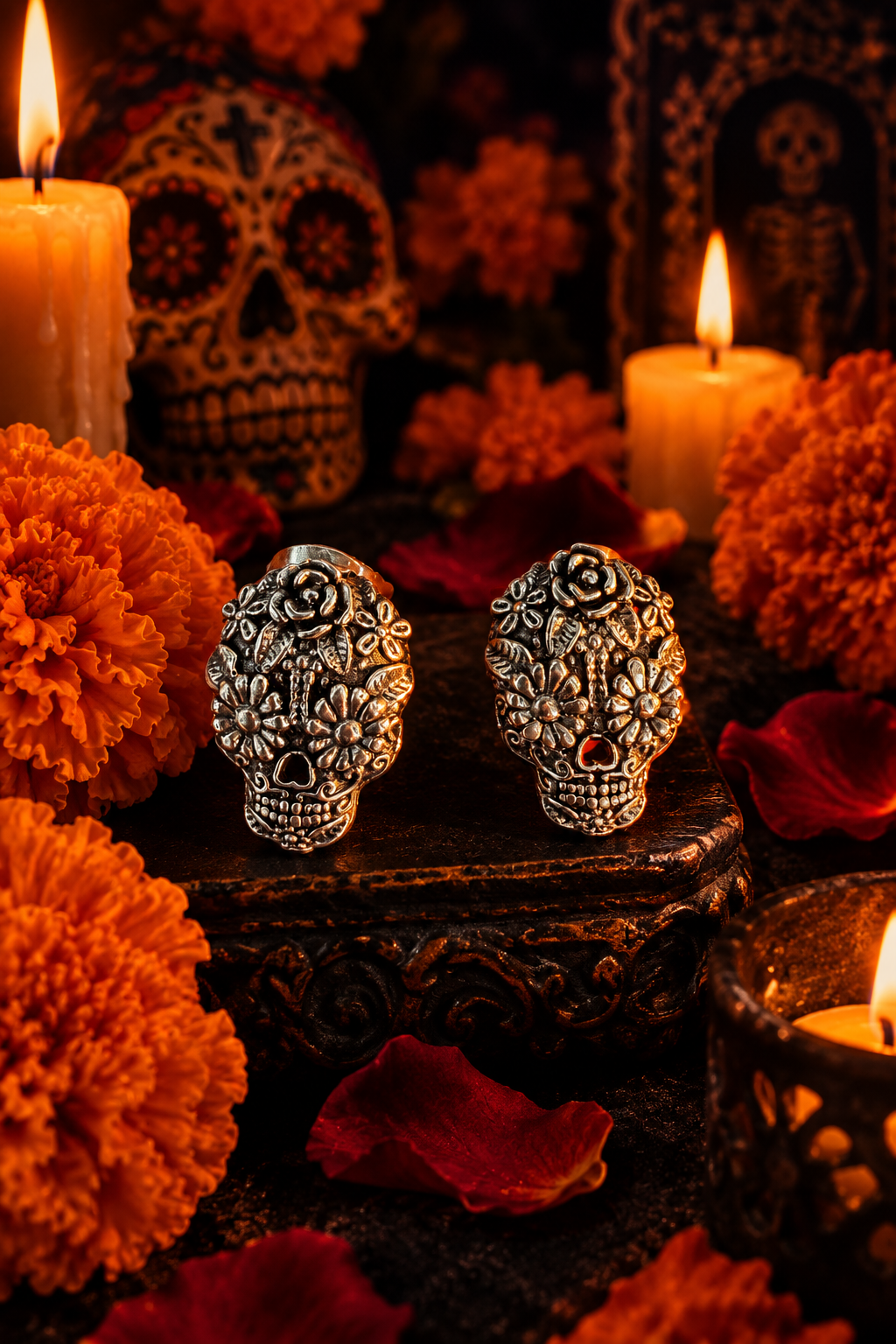 Sugar Skull Stud Earrings