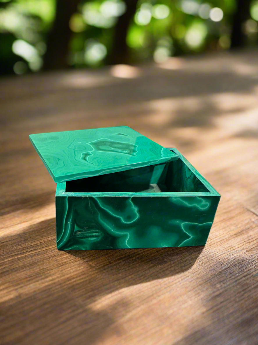 Malachite Rectangular Jewelry Box