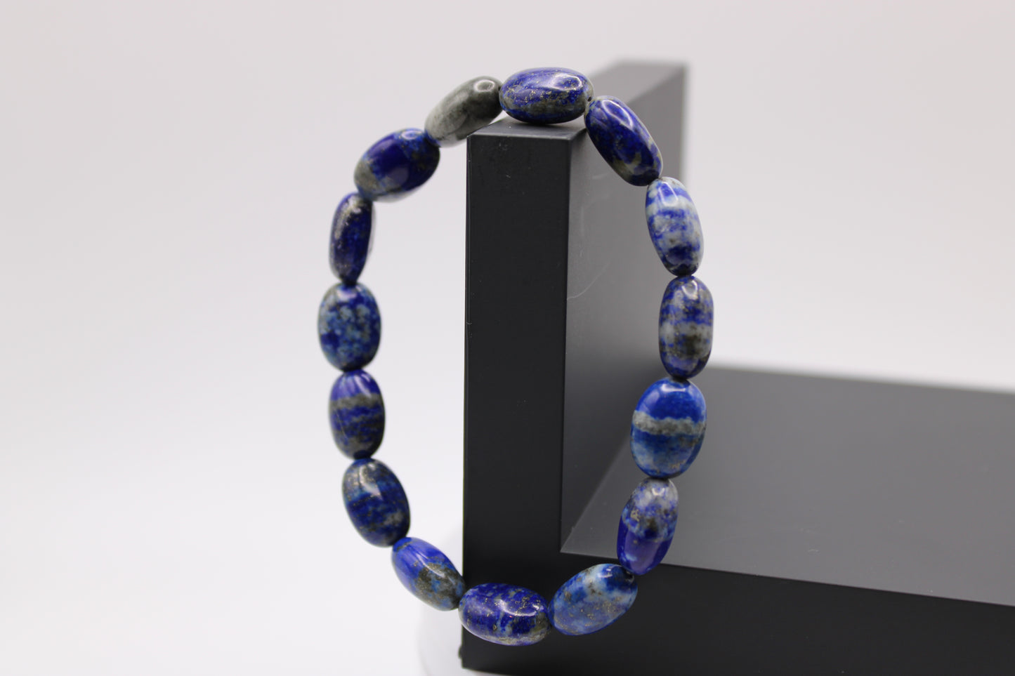Flat Beaded Lapis Lazuli Bracelet