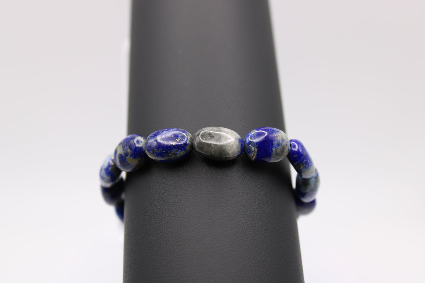 Flat Beaded Lapis Lazuli Bracelet