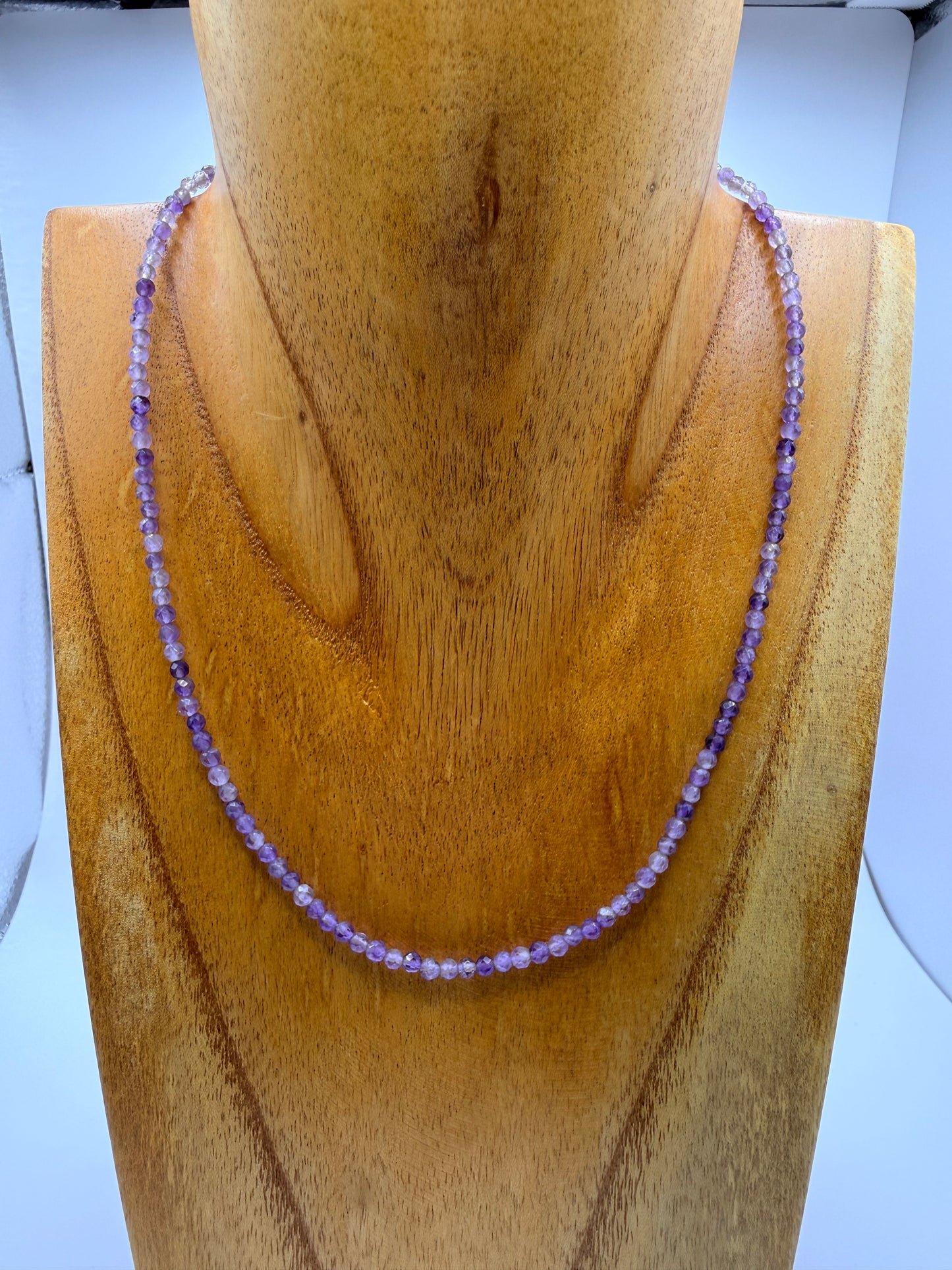3MM Faceted Amethyst Necklace