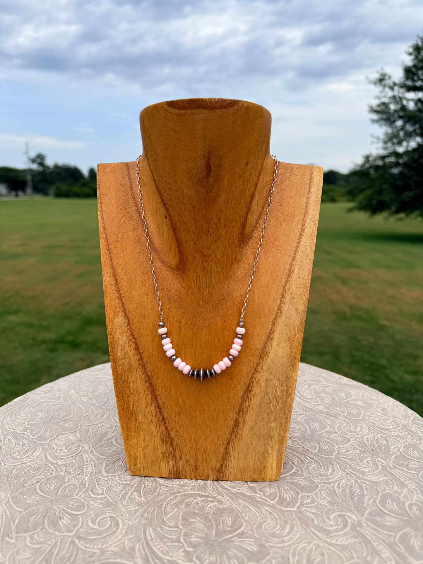 Native-Strung Pink Conch Saucer Stacker