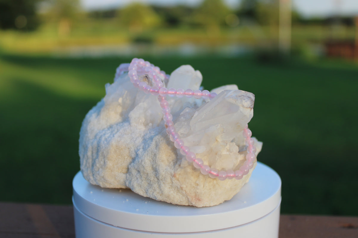 4mm Rose Quartz Choker