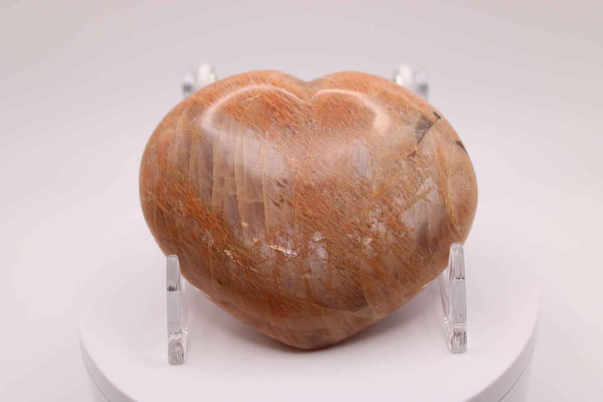 Peach Moonstone Hearts Crystals