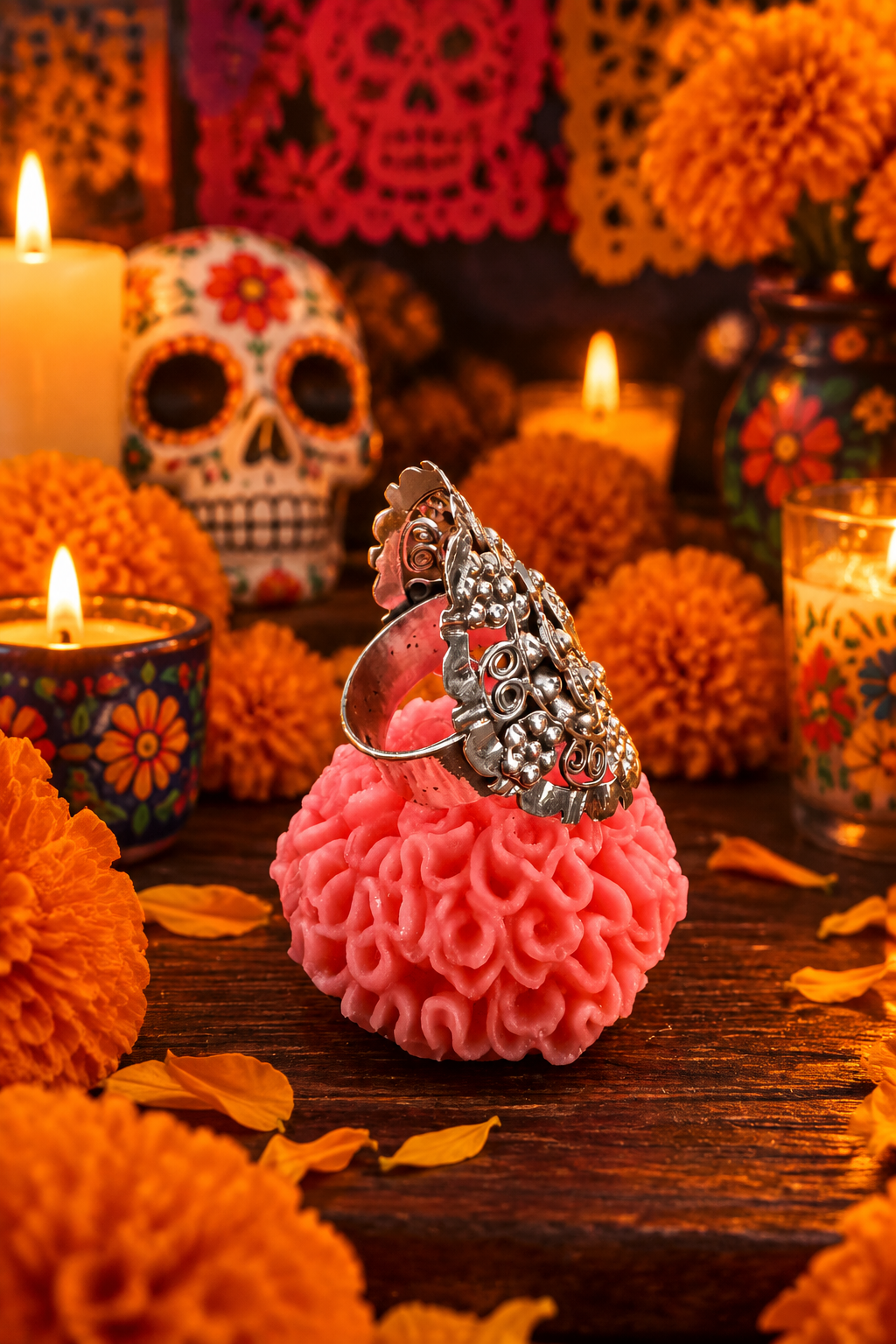Filigree Skull Ring