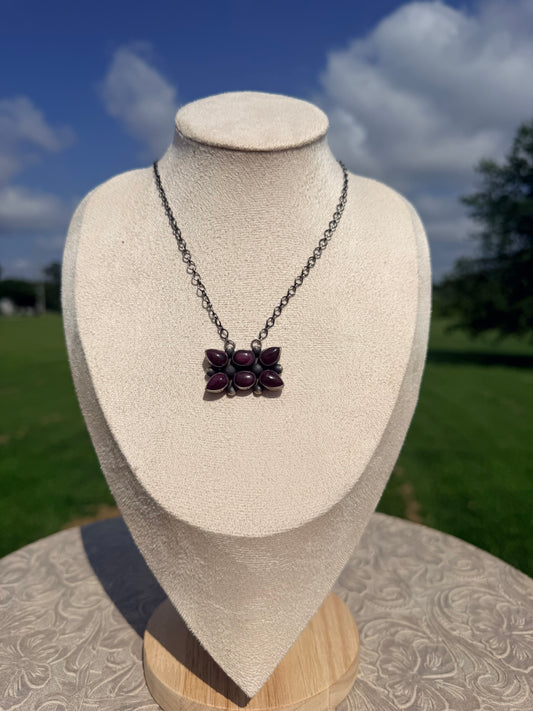 Eli Skeets Purple Cluster Necklace