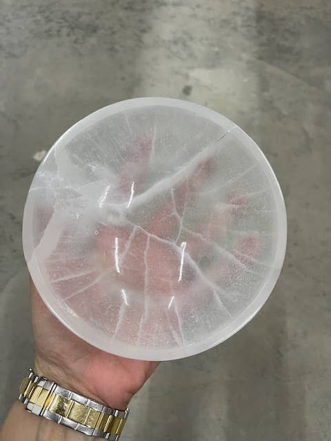 Deep 14cm Selenite Round Bowl