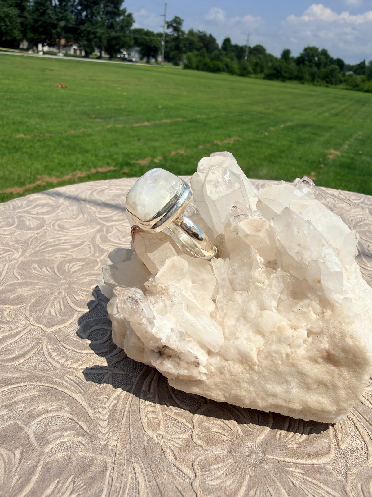 Square Moonstone Ring