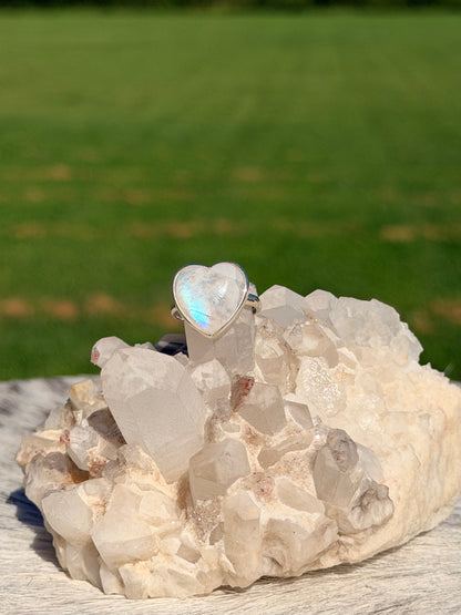 Moonstone Heart Rings