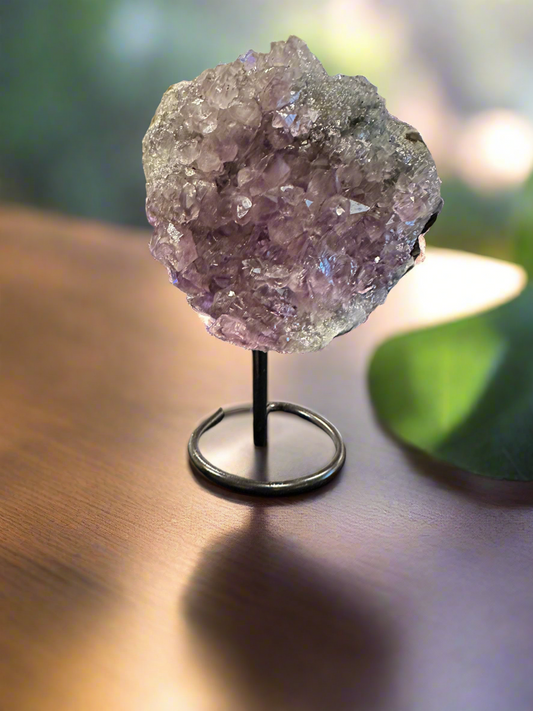 Amethyst Druzy on Metal Stand