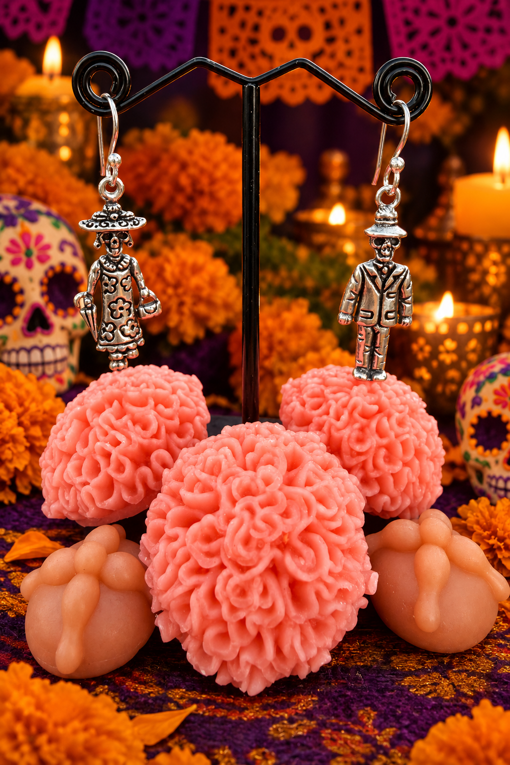 La Catrina y El Catrin Dangle Earrings