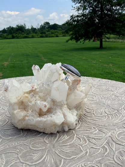 Triangle Labradorite Ring