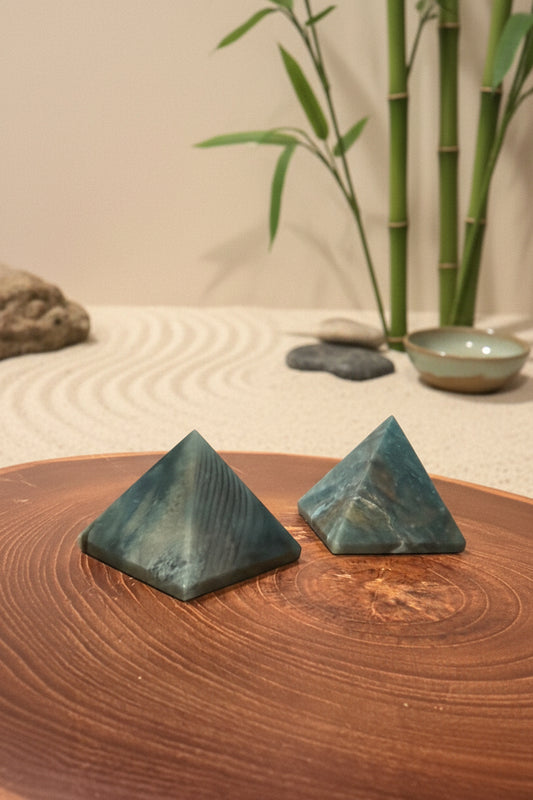 Moss Agate w/ Ocean Jasper Pyramid