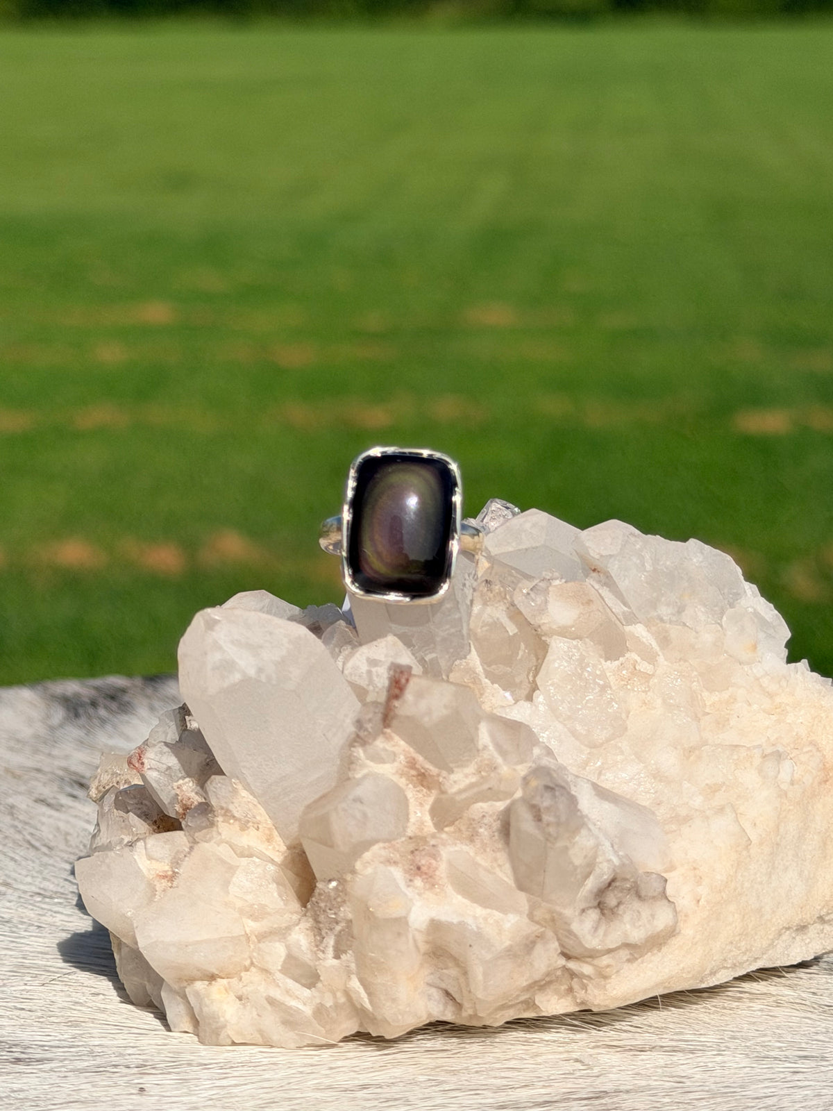 Square Obsidian Ring