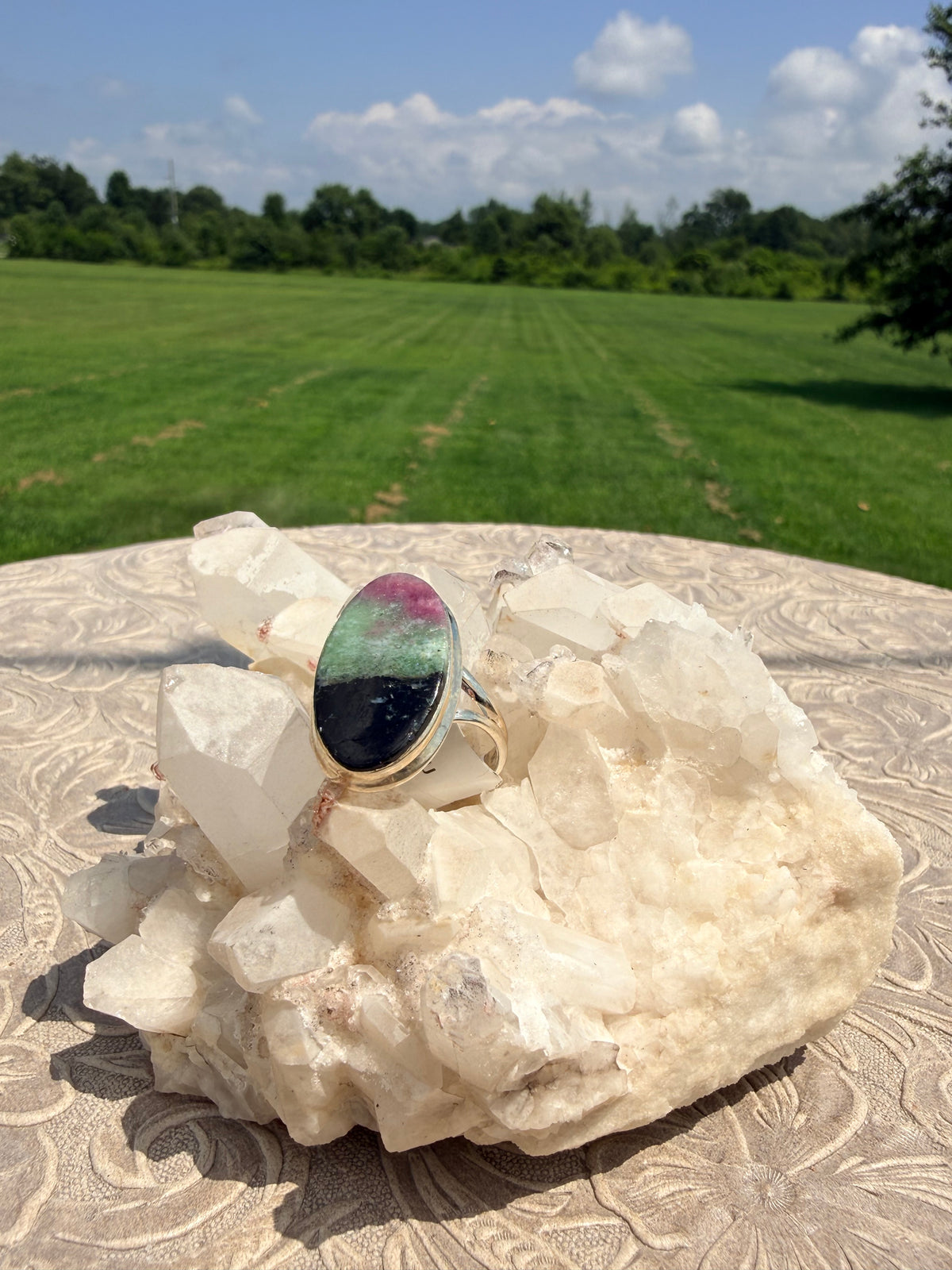 Oval Fluorite Ring
