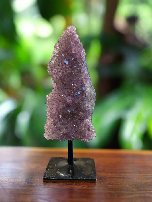 Amethyst Druzy on a Metal Stand