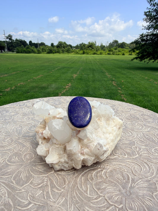 Statement Oval Lapis Lazuli Ring