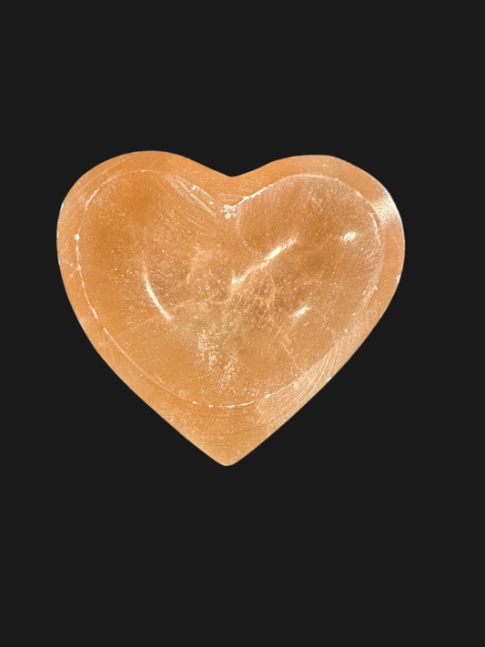 Orange Selenite Heart Bowl