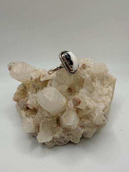 Square Zebra Jasper Ring