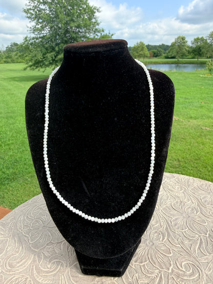 3mm Faceted Moonstone Necklace