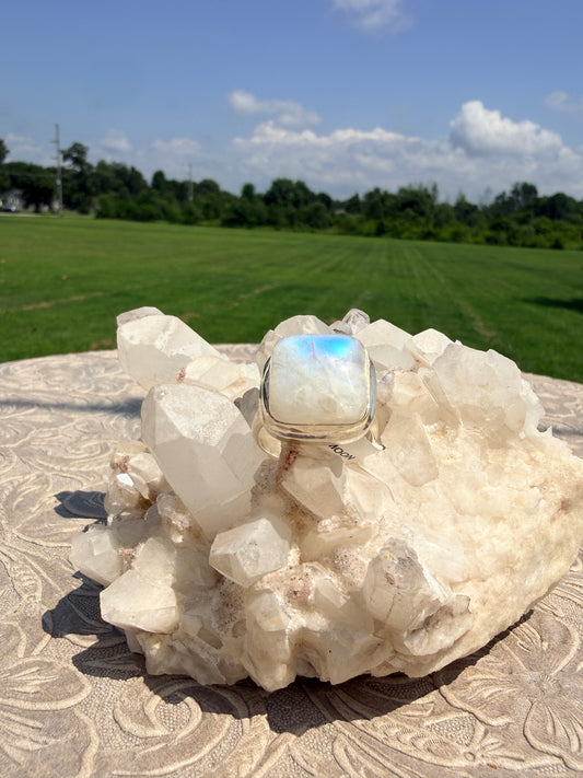 Square Moonstone Ring