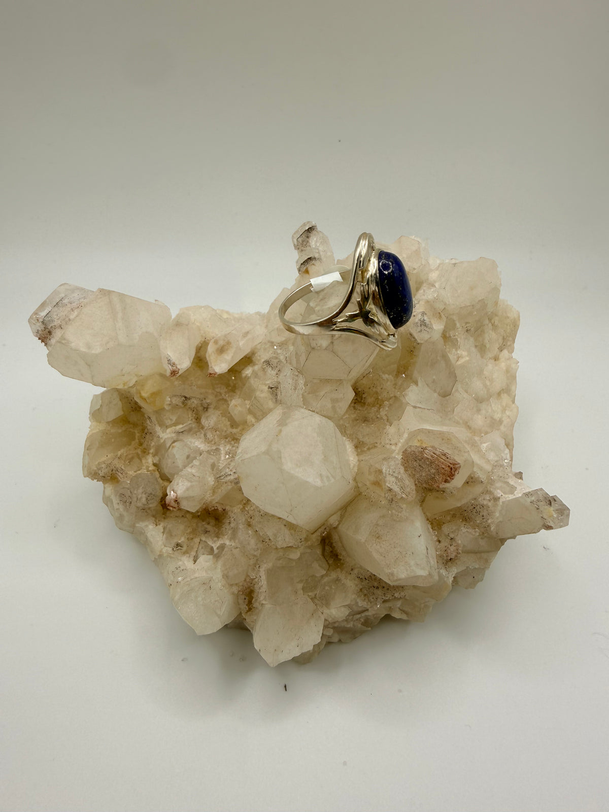 Oval Lapis Ring with cutout design