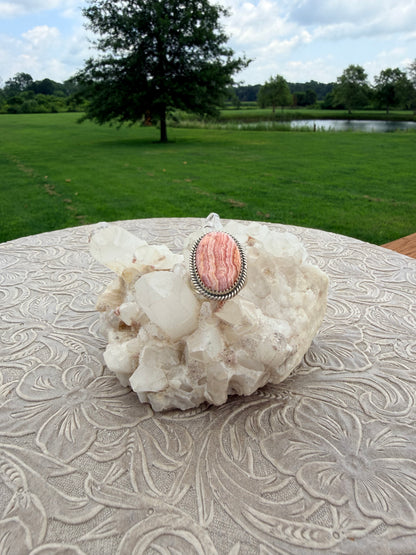 Oval Rhodochrosite Ring