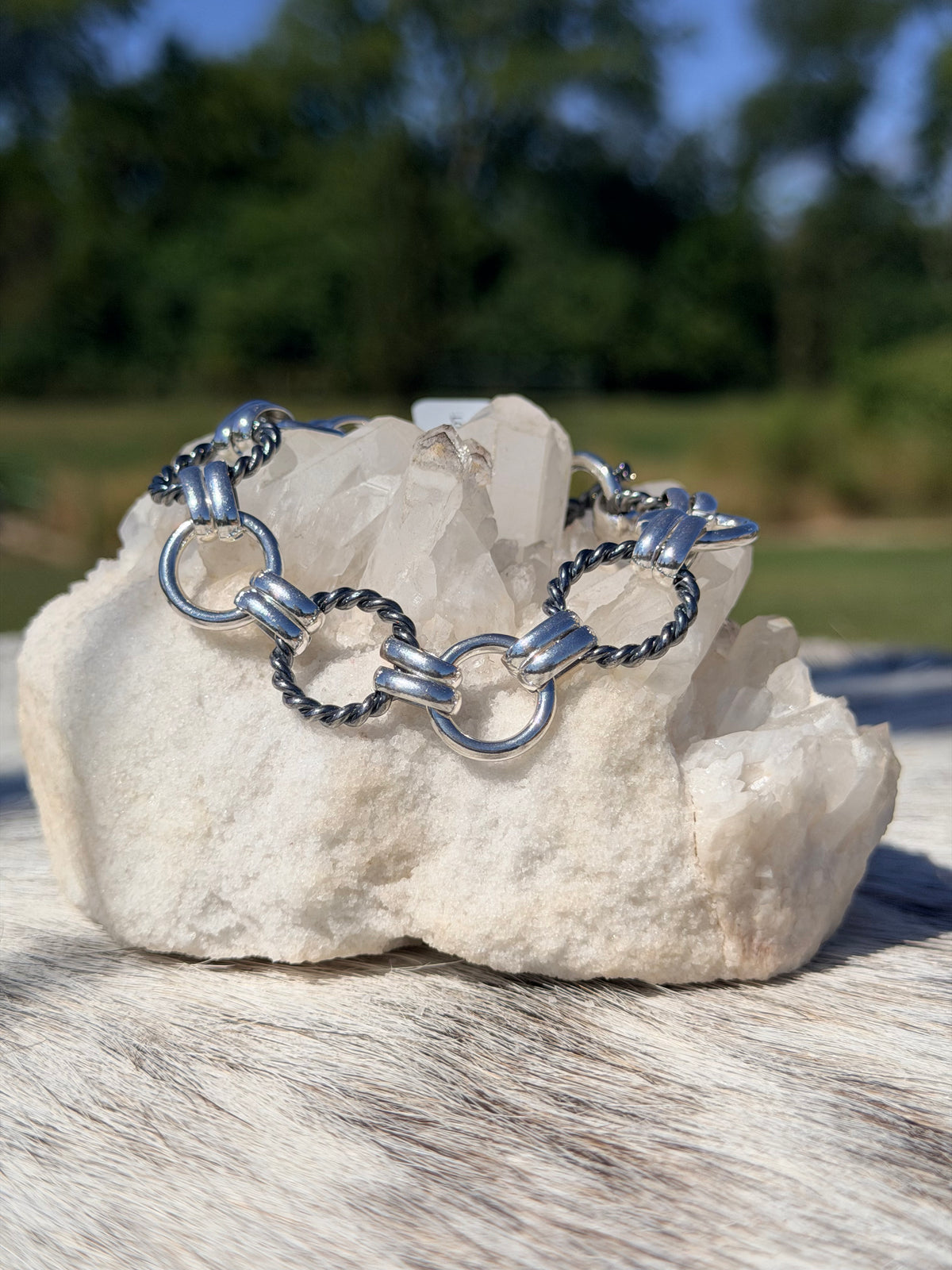Large Thick Link Circle Bracelet