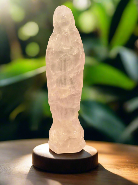 Rose Quartz Virgin Mary