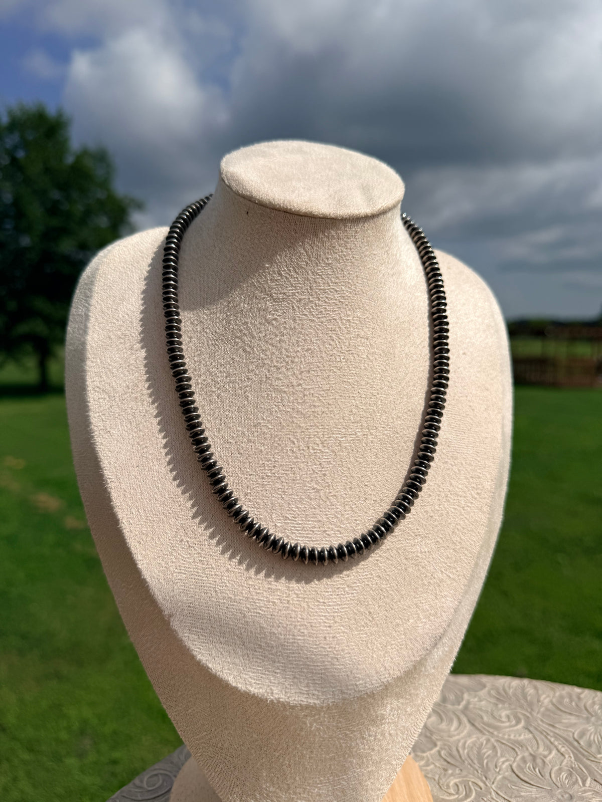 18" 6mm Saucer Sterling Silver pearl Necklace