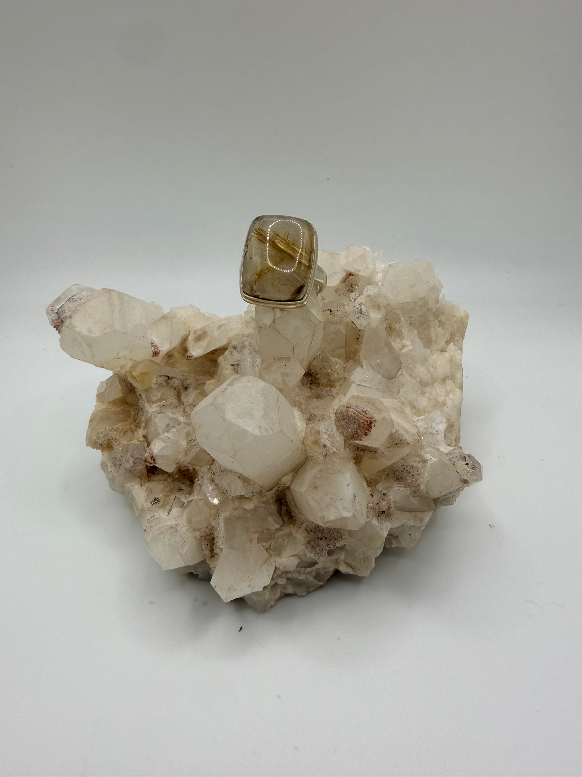Rectangular Rutilated Quartz Ring