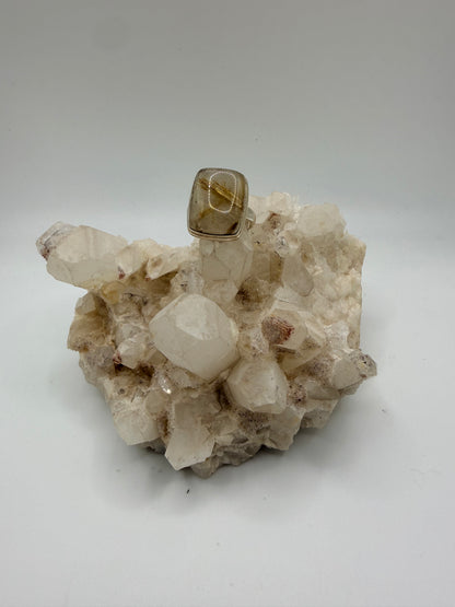 Rectangular Rutilated Quartz Ring