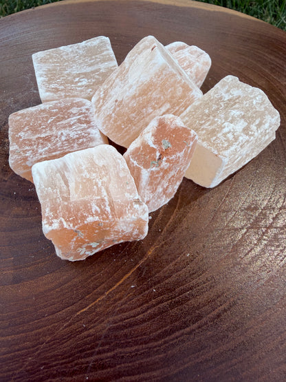 Rough Orange Selenite Cubes