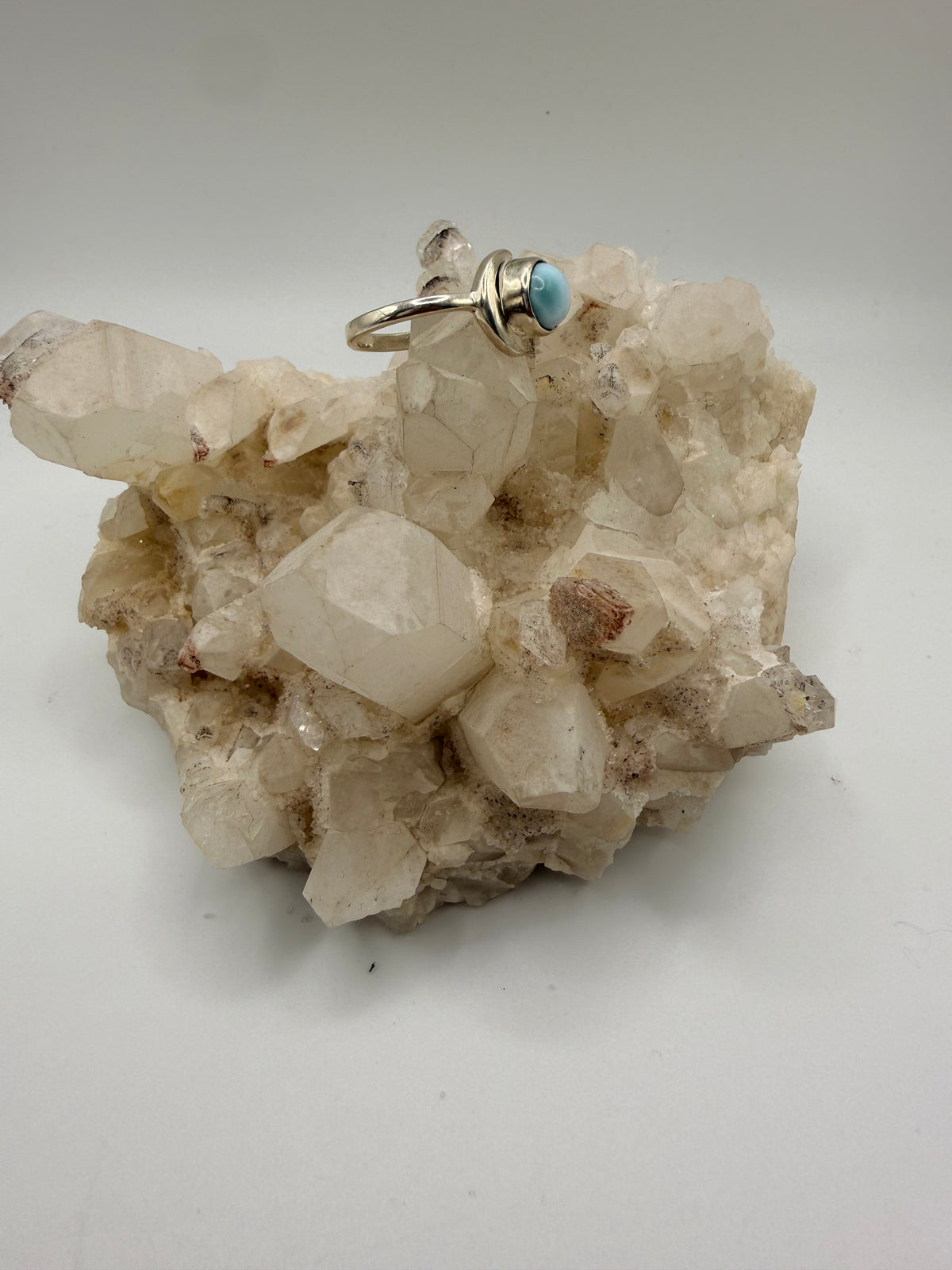 Teardrop Larimar Adjustable Ring