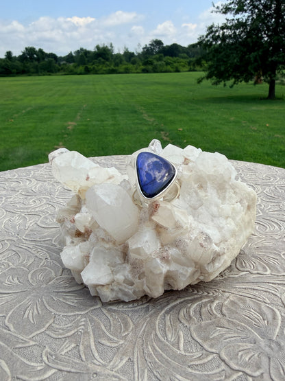 Triangle Labradorite Ring