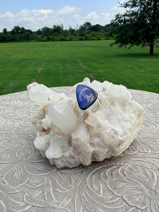 Triangle Labradorite Ring