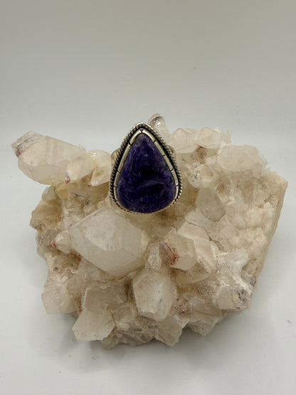 Triangle Charoite Ring
