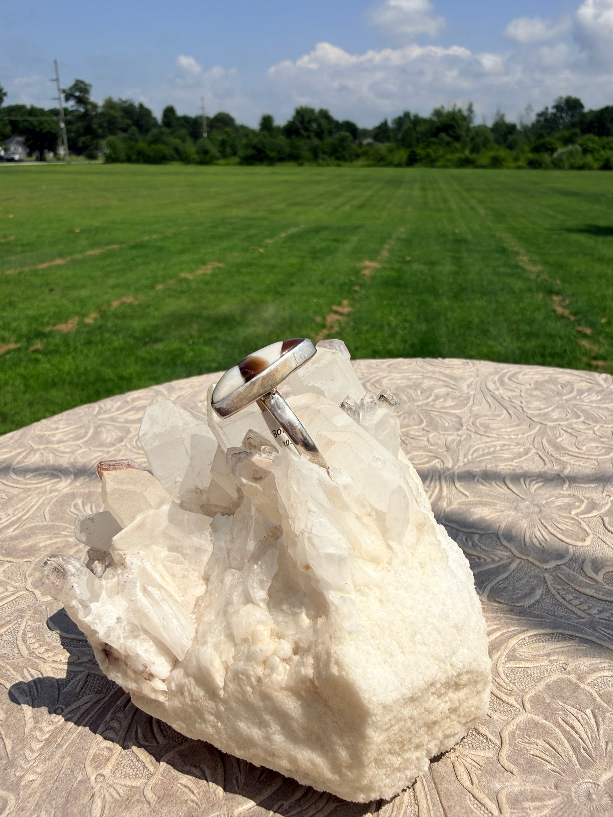 Triangular Botswana Agate Ring