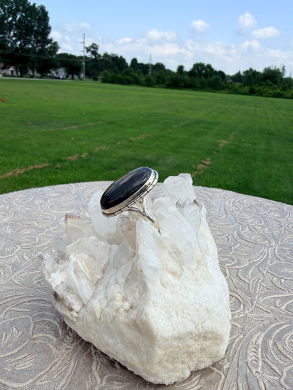 Oval Labradorite Ring