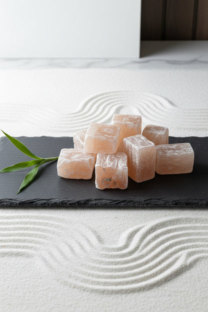 Rough Orange Selenite Cubes