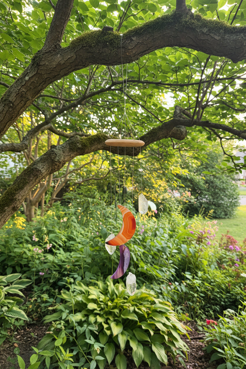 Agate & Clear Quartz Wind Chime