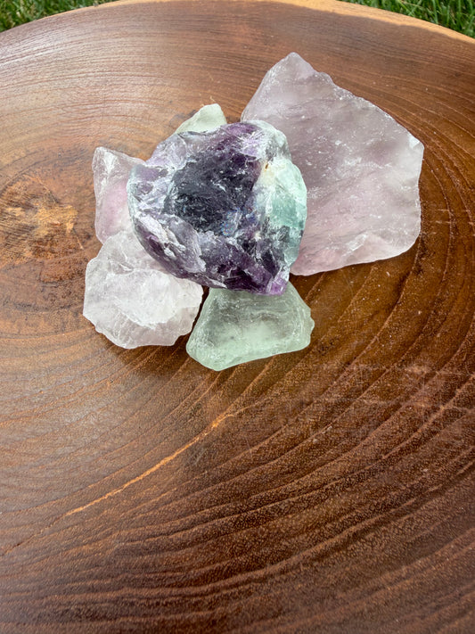 Rough Rainbow Fluorite Crystals