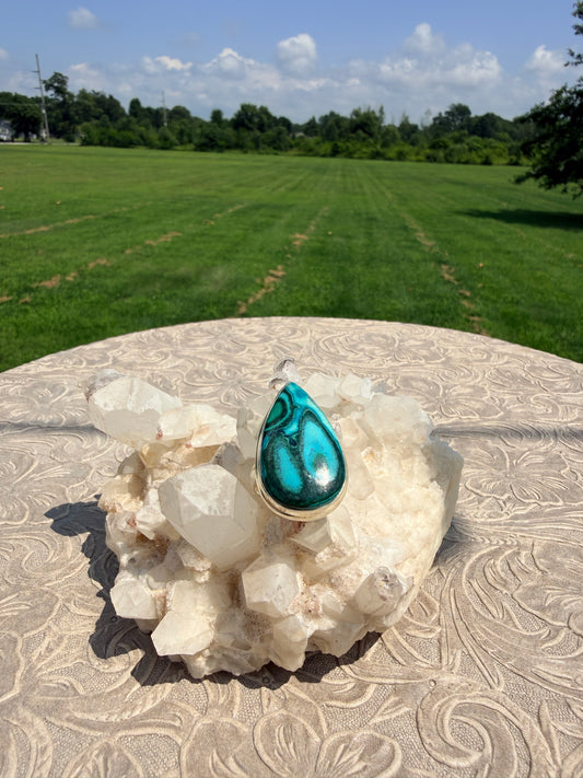 Teardrop Chrysocolla Ring