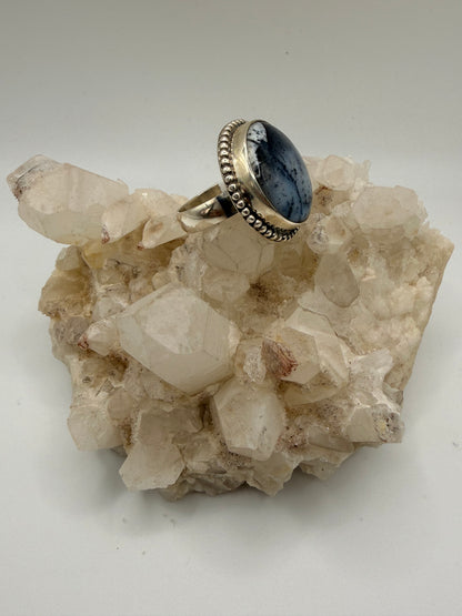 Circular Dentritic Agate Ring