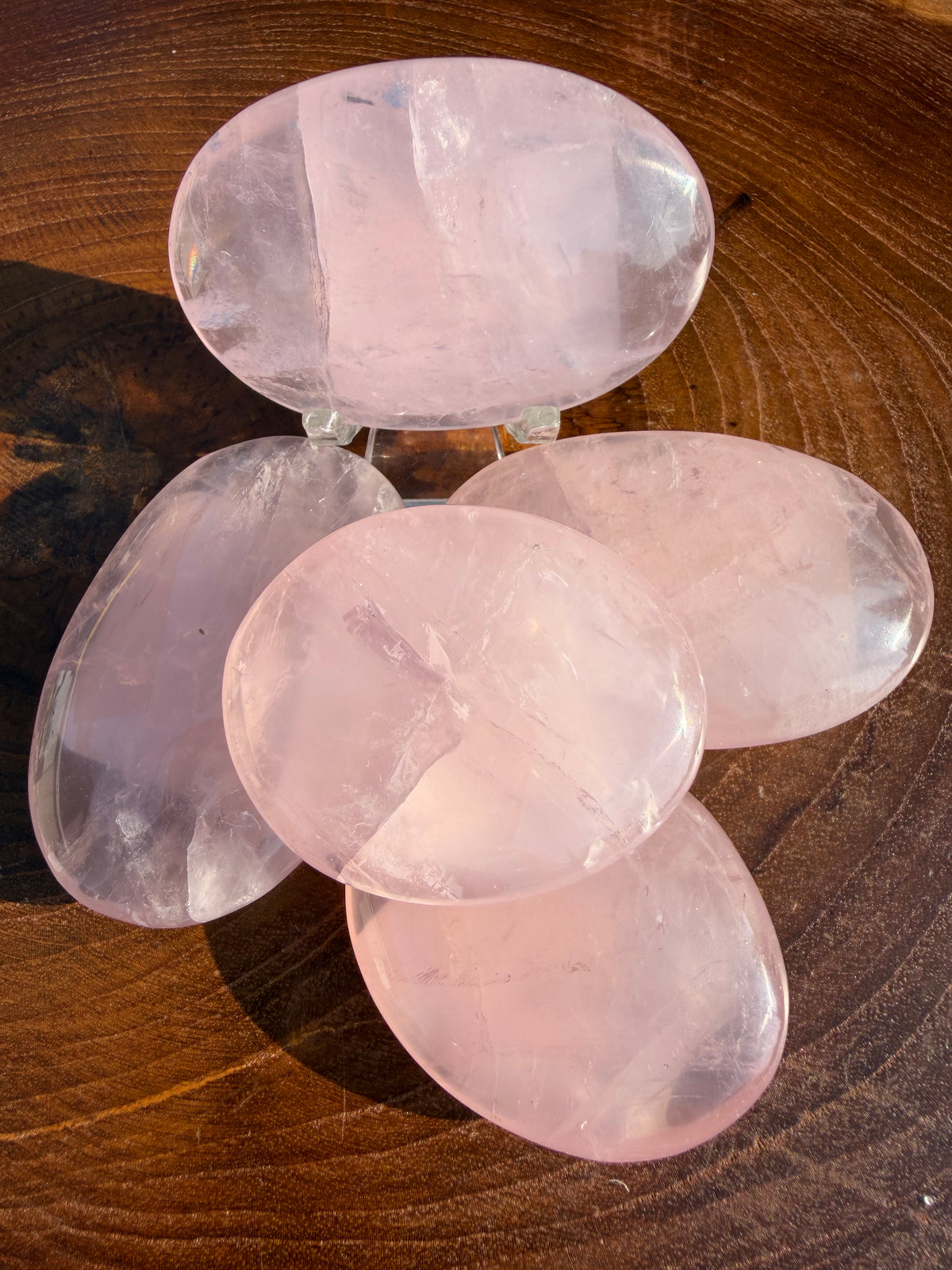 Tumbled Soapstone Rose Quartz Crystals