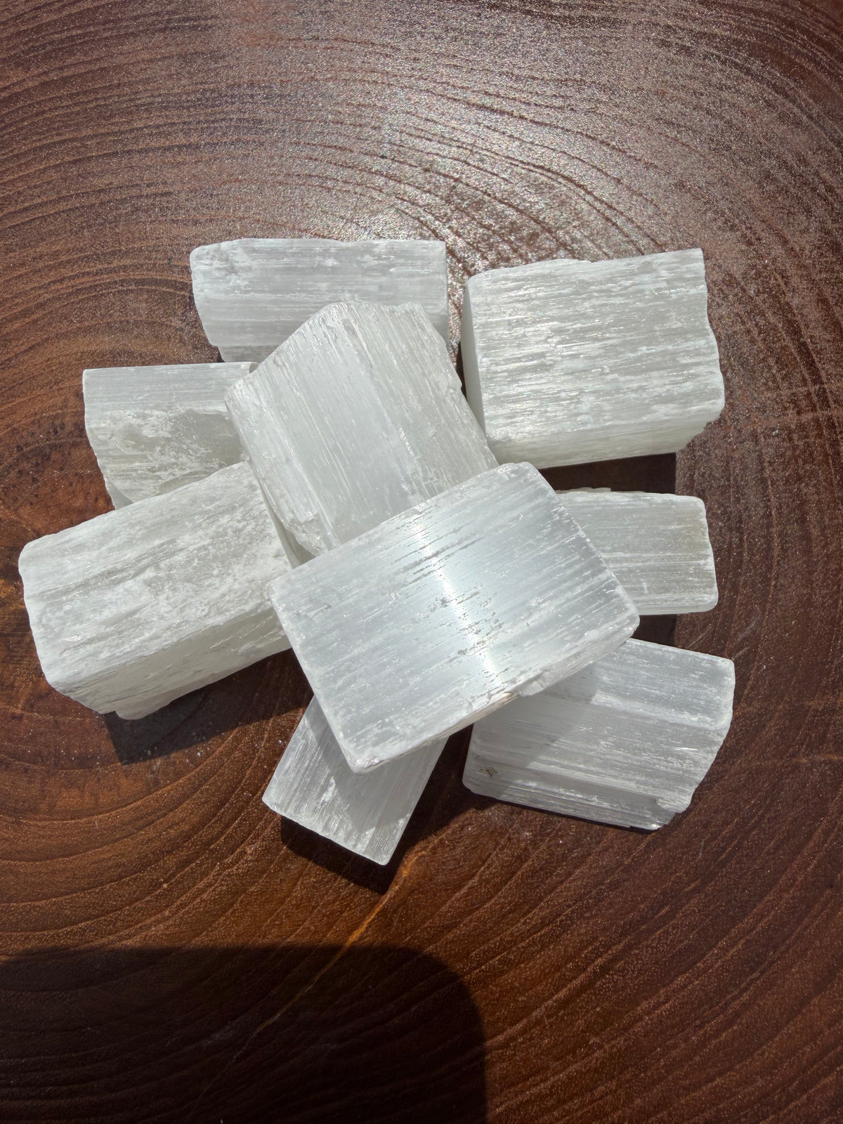 Rough Selenite Rectangle Cubes