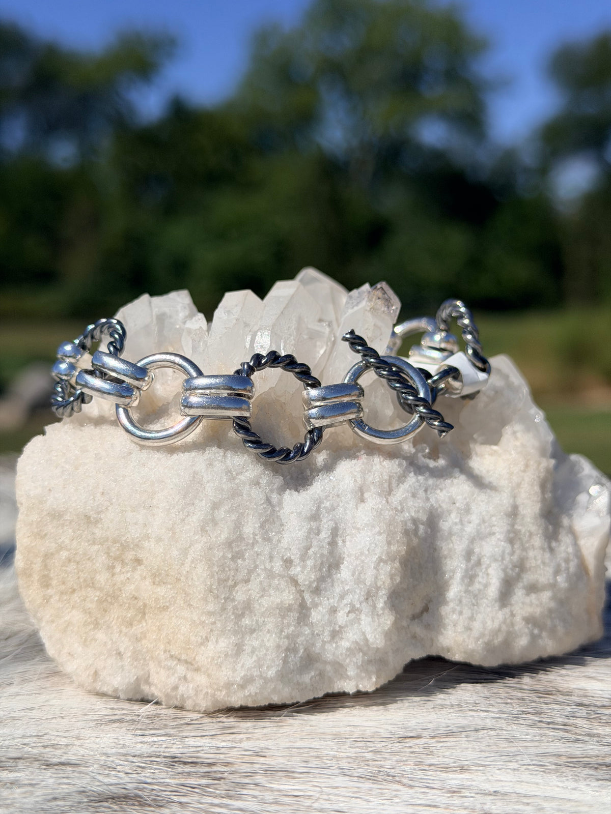 Large Thick Link Circle Bracelet