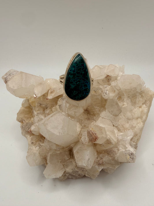 Chrysocolla Teardrop Ring