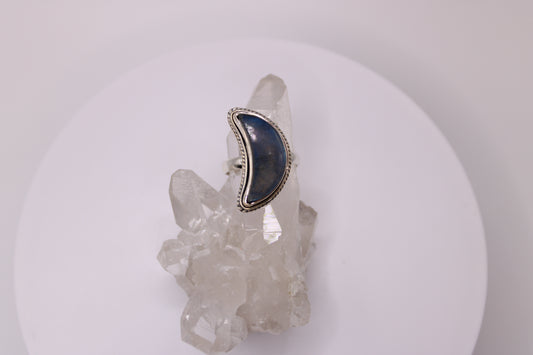 Labradorite Crescent Moon Ring